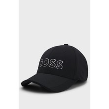 Boss Erkek Logolu Ayarlanabilir Tokalı Siyah-Beyaz Şapka 50519247-006