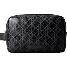 Calvin Klein Erkek Ck Monogram Logo Desenli Fermuarlı Siyah Çanta LV04D1082G-UB1