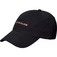 Calvin Klein Erkek Kontrast Logo Nakışlı Ayalarlanabilir Siyah Şapka LV04D5123G-UB1