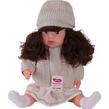 Mabelme Store 7959 60 cm Trikolu Hırkalı Saçlı Büyük Bebek