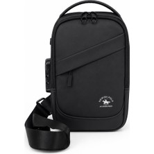Newish Polo Erkek Siyah  USB Çıkışlı Çapraz Askılı Bel Çantası ve Cüzdan Kartlık - NEWPOLO422