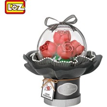 Ozkr Store LZ-1300 Loz Ledli Kırmızı Gül Buketi 305 Parça Block Oyuncak