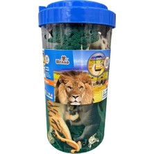 Ozkr Store SH-6431 13PCS Vahşi Hayvan 2litre Kovada