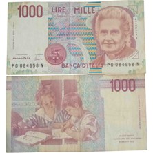 Yediotuz Digital Pazarlama 1000 Italyan Lireti (Maria Montessori Serisi) Banknotudur. 1990–2001