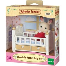 Ozkr Store 5017 Sylvanian Families, Çikolata Kulaklı Tavşan Bebek ve Yatağı , +3 Yaş