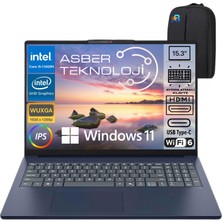 Lenovo Ideapad Slim 3 15IRH10 32GB 512GB SSD 15.3" Wuxga IPS Taşınabilir Bilgisayar ve Asbertech Çanta