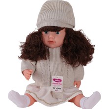 Ozkr Store 7959 60 cm Trikolu Hırkalı Saçlı Büyük Bebek