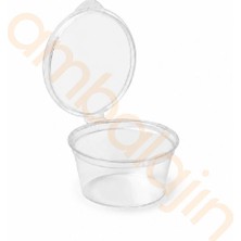 Ambalajın 1 Oz Kendinden Kapaklı Sos Kabı – 30 ml Şeffaf Plastik Kap