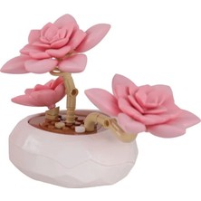 Ozkr Store P655064 Panlos Pembe Nilüfer Sukulent Model 82 Parça Block Oyuncak