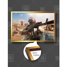 SML Tablo Pubg Mobil Online Oyun Iki Oyuncu Yatay Çerçeveli Kanvas Tablo