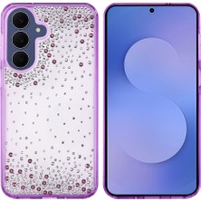 Cepustik Telefon Aksesuarları Galaxy S26 Fe Kılıf Airbag Tasarımlı Damla Taşlı Şeffaf Pera Silikon Kılıf