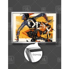 SML Tablo Harlem Kırmızı Pabuçlu Dansçı Kadın Yatay Çerçeveli Kanvas Tablo