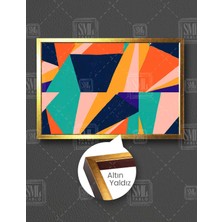SML Tablo Geometrik Desenler Modern Sanat Soyut Dekoratif Yatay Çerçeveli Kanvas Tablo