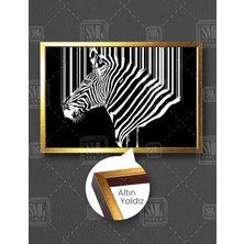 SML Tablo Zebra Lüks Dekoratif Hayvan Yatay Çerçeveli Kanvas Tablo