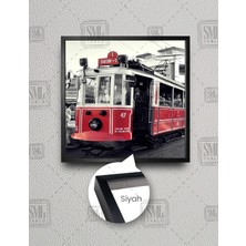 SML Tablo Istanbul Tranvay Taksim Istiklal Nostaji Kare Çerçeveli Kanvas Tablo