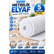 Dünya Sünger 5 Metre 90 gr Metrelik Elyaf – Beyaz Rulo Elyaf Dolgu ve Kaplama Malzemesi – Yastık, Yorgan, Peluş Oyuncak, Minder ve Kapitone Için