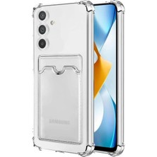 Cayk Samsung Galaxy M14 Uyumlu Kamera Korumalı Kartlıklı Köşeleri Airbag Tasarımlı Darbe Önleyici Şeffaf