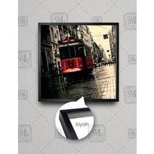 SML Tablo Istanbul Taksim Istiklal Caddesi Tranvay Kare Çerçeveli Kanvas Tablo