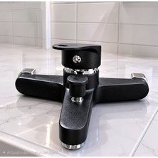 Vitkar Su Armatürleri Hitit Siyah Mix Banyo Bataryası - Yerli Üretim- Piriniç Gövde- Siyah Elektrostatik Boya