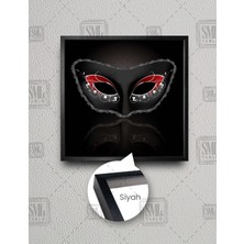 SML Tablo Siyah Maske Dekoratif Modern Kare Çerçeveli Kanvas Tablo