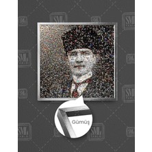 SML Tablo Mustafa Kemal Atatürk Resim Albüm Kare Çerçeveli Kanvas Tablo