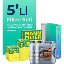 Mann Ford Ranger 3.0 Dizel Filtre Bakım Seti Liqui Moly Motor Yağlı (2022-2026) 5 Li