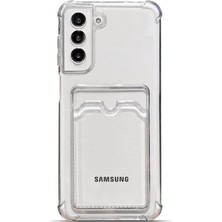 Cayk Samsung Galaxy S21 Uyumlu Kamera Korumalı Kartlıklı Köşeleri Airbag Tasarımlı Darbe Önleyici Şeffaf