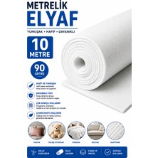 Dünya Sünger 10 Metre 90 gr Metrelik Elyaf – Beyaz Rulo Elyaf Dolgu ve Kaplama Malzemesi – Yastık, Yorgan, Peluş Oyuncak, Minder, Koltuk ve Kapitone Için