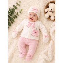 Waffle Baby 0-3 Ay Bebek Tulum Takımı Eldiven Şapkalı