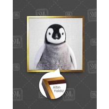 SML Tablo Bebek Penguen Şirin Çocuk Odası Kare Çerçeveli Kanvas Tablo
