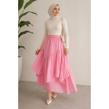 Moda Erva 34 Asimetrik Kesim Parçalı Poplin Etek