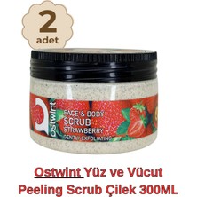 Ostwint Yüz ve Vücut Peeling Scrub Çilek 300 Ml, Cilt Temizleyici, Pürüssüzleştirici, Dolaşımı Hızlandırıcı X2 Adet