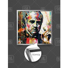 SML Tablo The Godfather Don Corleone Yağlı Boya Kare Çerçeveli Kanvas Tablo