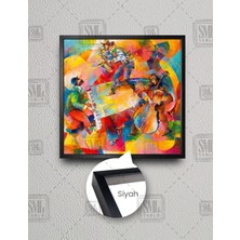 SML Tablo Soyut Müzik Sanatçılar Abstract Kare Çerçeveli Kanvas Tablo