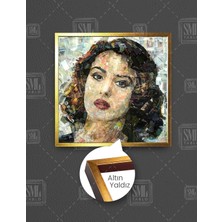SML Tablo Monica Belluci Film Yıldızı Artist Oyuncu Kare Çerçeveli Kanvas Tablo