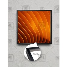 SML Tablo Turuncu Yatay Çizgili Abstract Mimari Detayı Kare Çerçeveli Kanvas Tablo