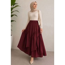 Moda Erva 34 Asimetrik Kesim Parçalı Poplin Etek