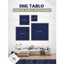 SML Tablo Bronz Detaylı Kanatlı Böcek Kare Çerçeveli Kanvas Tablo