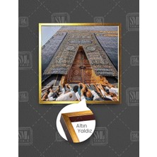 SML Tablo Kabe Kapısı Mülsüman Din Islam Tavaf Dekor Kare Çerçeveli Kanvas Tablo