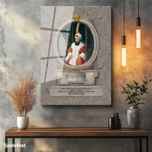 Tablofest Tamperli Cam Tablo Sultan III Selim Portresi Osmanlı Tablosu Duvar Dekoru