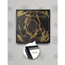 SML Tablo Soyut Sanat Altın Gold Dekoratif Abstract Modern Kare Çerçeveli Kanvas Tablo