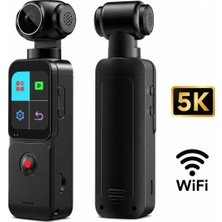 Qasul 5k Wifi Dokunmatik Ekranlı Mini El Kamerası – 270° Döner Lens, Taşınabilir Video & Fotoğraf Kamerası