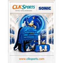 CLK Sports Sonic Lisanslı Okul Çantası , Kalem Kutusu - Çelik Suluk Matara Hediye