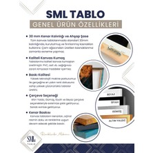 SML Tablo Yat Limanı Yelkenliler Deniz Yansıması Kare Çerçeveli Kanvas Tablo