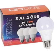 Bezos 9W 3lü Beyaz LED Ampul