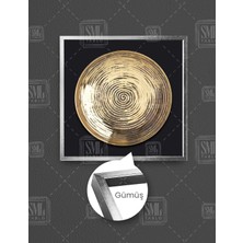 SML Tablo Gold Daire Spiral Kare Çerçeveli Kanvas Tablo