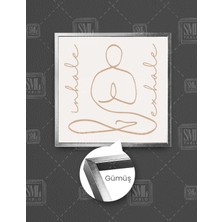 SML Tablo Inhale Exhale Yoga Minimal Kare Çerçeveli Kanvas Tablo