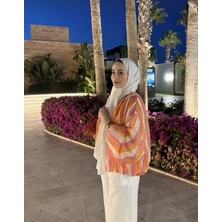Lindalina Tekstil Çizgili Bomber Ceket