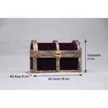 Vm Tasarım - Eskitme Çerçeveli & Dokulu Anı ve Takı Sandığı (15X9X11 Cm) | Dekoratif Hediye Kutusu