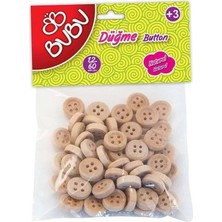Bubu Bu-Bu Düğme 1,2 cm 60 Lı Natural